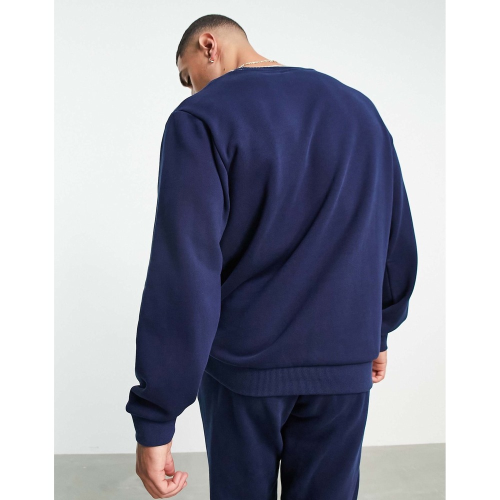 Adidas Originals Retro Revival Logo Graphic Sweatshirt Navy Blue Mens Large - Picture 3 of 10